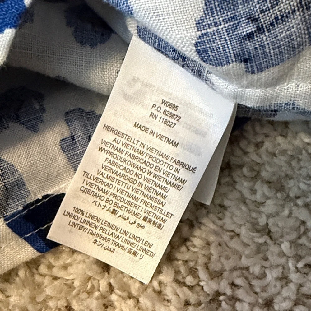 Boden White and Blue Leopard Print Button-Down Shirt - Picture 5 of 6